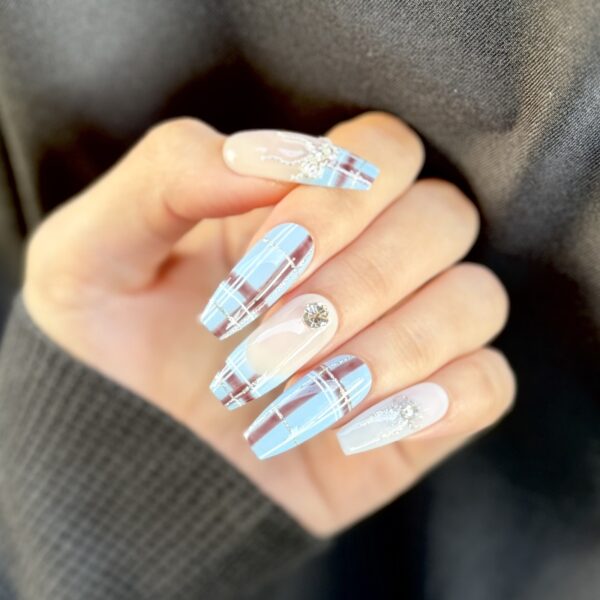 きらめきとリボンのフレンチチェック(Crystal Ribbon Plaid)
